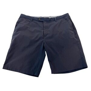 J.McLaughlin Mens Performance Shorts Navy Blue Flat Front Size 36 Zipper Pockets